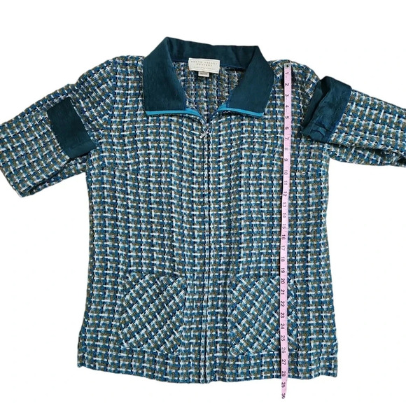 Boyne Valley Weavers Ireland Large Green Wool Vintage Zip Up Tweed Coat Cottage - Picture 6 of 7